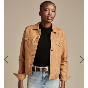 Lucky Brand Lamb Leather Trucker Jacket XS
